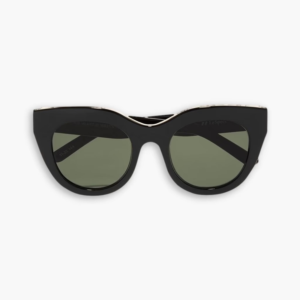 LE SPECS Air Heart cat-eye acetate and gold-tone sunglasses